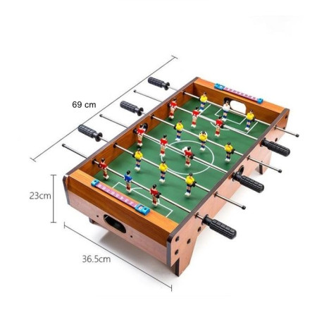 Masa de Fotbal cu Teren si 18 Jucatori Flippy, 6 Manere, cu Tablou pentru Scor, din Metal, Lemn si ABS, 69 x 36.5 x 23 cm, cu Picioruse, pentru copii/adulti