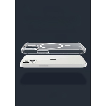 Husa protectie Flippy pentru iPhone 12 Pro Mag Safe, 2 in 1 incarcare si magnet, Silicone, Transparenta