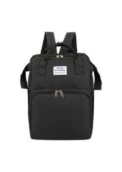 Rucsac Multifunctional pentru Mamici, Flippy, cu Patut Pliabil si Baza de Schimbat, Rezistent la Apa, Capacitate Mare, Usor, Compartimente Multiple, Buzunar Termic pentru Lapte, 42 x 32 x 22 cm, Negru