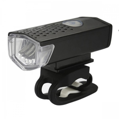 Far cu LED proiector pentru bicicleta\trotineta, Flippy, reincarcabil, cablu USB inclus, 3 moduri de lumina, IPX4, Negru, 6.5x2.9x2.3 cm