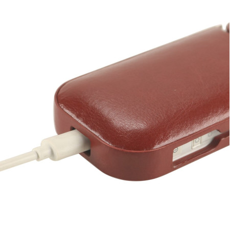 Husa Flippy pentru IQOS 2.4 Plus, Capac de Protectie, Anti Soc si Zgarieturi, din Piele Ecologica, 43 g, 12 x 6 x 2.5 cm, Maro