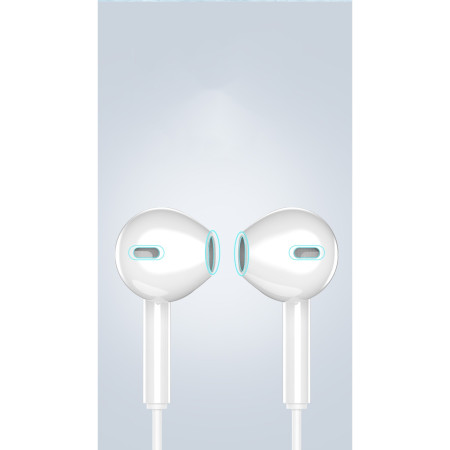 Casti Audio Stereo In-Ear, cu Microfon si cu Port Jack 3,5 mm, 1m,telecomanda pentru apeluri/volum,  Flippy Rock ES05 Blister, Alb