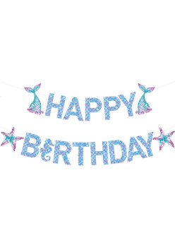 Banner Happy Birthday, Flippy, Model Sirene, Tematica Aniversare, Multicolor