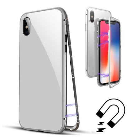 Husa Apple iPhone XS Max Magnetic 360, Argintiu