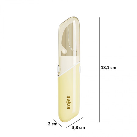 Cutit de Fructe Multifunctional, Flippy, Razatoare, Curatator Fructe-Legume, Deschizator de Sticle, 18.1x3.8x2cm, Galben