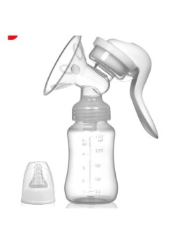 Pompa de San Manuala Multifunctionala, Flippy, Portabila, cu Tetina pentru Biberon, Anti-Scurgere, Anti-Reflux, 18.5x6 cm, 150 mL, Silicon, Recipient Transparent, Alb