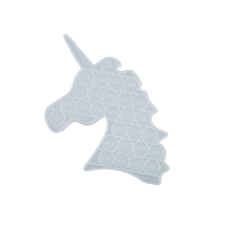 Jucarie antistres din silicon, Pop it Now and Flip It, Unicorn, Transparent