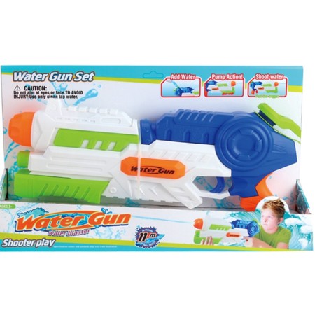 Pistol cu Apa pentru Copii, Rezervor, Pentru Piscina/Plaja, Flippy, 6ani+, Albastru/Multicolor, 1000ML