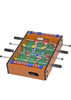 Mini Masa de Fotbal cu Teren si 12 Jucatori Flippy, 4 Manere, cu Tablou pentru Scor, din Metal, Lemn si ABS, 34.5 x 23 x 7 cm, pentru copii/adulti