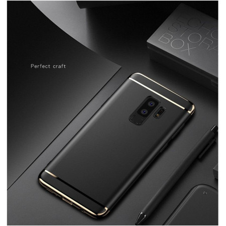 Husa Samsung Galaxy A8 2018 Luxury Plating 3 in 1 Negru