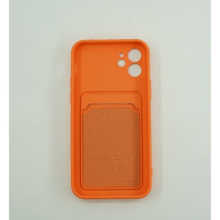 Husa protectie Flippy cu suport card compatibila cu Apple iPhone 12 Mini Portocaliu