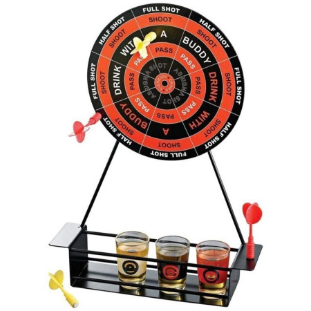 Joc de Baut Darts Flippy, 4 Sageti si Pahare de Shot Incluse, pentru petreceri si timp liber, 30 x 20 x 6.5 cm, multicolor