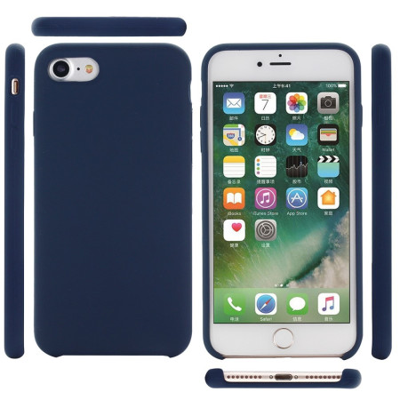 Husa protectie Flippy compatibila cu Apple iPhone 7/8/SE 2020 Liquid Silicone Case Albastru Inchis