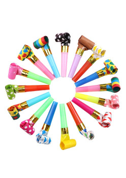 Set 6 Suflatori, Flippy, pentru Petrecere, Tematica Aniversare, 8 cm, Multicolore cu Imprimeu