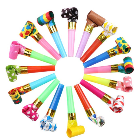 Set 6 Suflatori, Flippy, pentru Petrecere, Tematica Aniversare, 8 cm, Multicolore cu Imprimeu