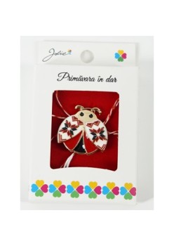 Martisor Brosa Mica in Cutie, Dimensiune Brosa 2.5-3 cm, Material Metal, Model Buburuza Traditionala