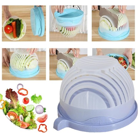 Bol Feliator pentru Salata, Flippy, Castron Multifunctional pentru Legume si Fructe, pentru Spalat si Taiat Legumele, cu Scurgere si Tocator, Ergonomic, Protectie pentru Maini, 21x18.5x11.5 cm, Mov