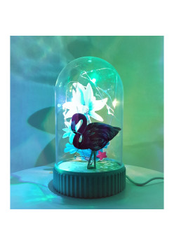 Decoratiune Luminoasa  Glob cu USB Model Flamingo 14.5 cm Multicolor