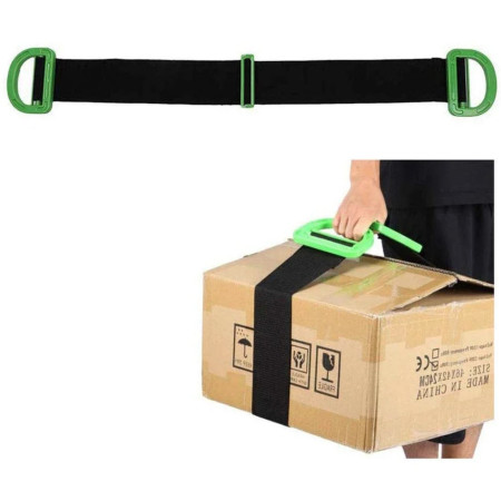 Chinga Tip Banda Elastica Pentru Transportul Obiectelor Grele, Flippy, Lungime Maxima 1.7 m, Greutate de Sustinere 100 kg, Negru/Verde