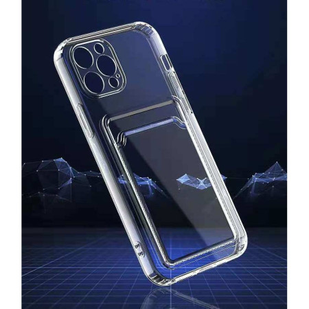 Husa protectie Flippy cu suport card compatibila cu Samsung Galaxy A02S Transparent