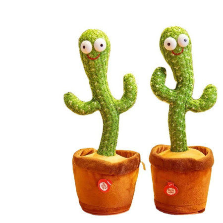 Jucarie Cactus Dansator Flippy, Canta, Danseaza, Imita, Distractiv, Verde, 37cm