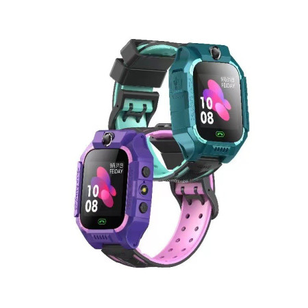 Ceas Smartwatch Flippy, Pentru Copii, Model Q19 Z6, Localizare LBS, Istoric Traseu, Monitorizare Spion, Camera Foto, Lanterna, Chat Vocal, Apel SOS, Roz/Mov