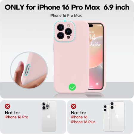 Husa de Protectie Matte TPU, Flippy, pentru Apple iPhone 16 Pro Max, Protectie Camera, Antisoc, Antizgariere, Antialunecare, Acoperire Completa, Roz