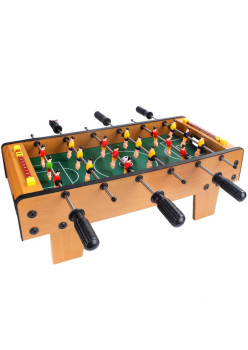 Masa de fotbal cu teren si 18 jucatori Flippy, 6 manere, cu tablou pentru scor, din metal, lemn si ABS, 50 x 25 x 18 cm, cu picioare, pentru copii/adulti