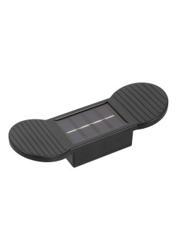 Aplica solara LED Flippy, ABS/Policarbonat, rezistenta la apa IP65, 2 LED-uri SMD, pentru perete, scari, 1.2V, 600mah, 16 x 5.9 x 3.3  cm, lumina alb cald, negru