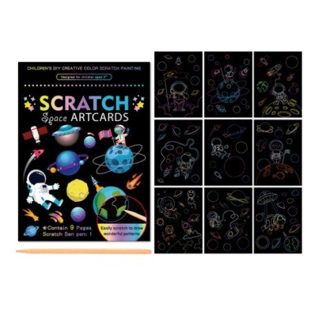 Set 9 Pagini de Colorat pentru copii - Spatiu Cosmic