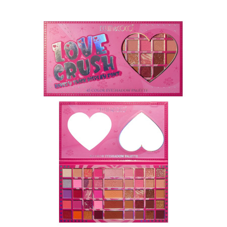 Palete de Machiaj, KEVIN & COCO, Love Crush, Fard de Pleoape, 45 culori, 30.3 x 16.5 cm