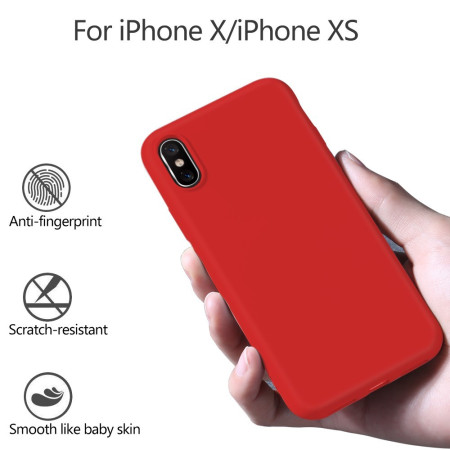 Husa protectie compatibila cu Apple iPhone X/XS Liquid Silicone Case Rosu