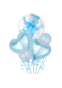 Set 5 Baloane folie si latex Baby Boy,  60 cm