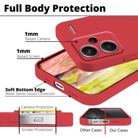 Husa de Protectie, Flippy, pentru Xiaomi Redmi Note 13 Pro Plus 5G, Liquid Silicone, cu Microfibra pe Interior, Protectie Antisoc, Compatibil Incarcare Wireless, Rosu