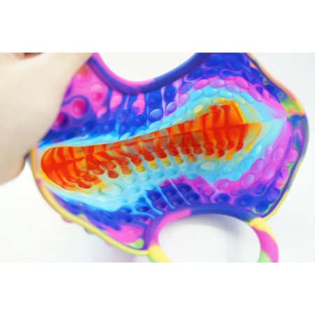 Jucarie Antistres din silicon Flippy, Pop It Now And Flip It, Geanta mare, 28 cm, Multicolor, Model 6