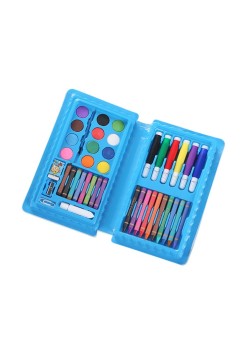 Set 42 Piese de Pictura si Desen, Flippy, Tip Penar, Model Elefant, 24.3 x 13 x 3 cm, Albastru