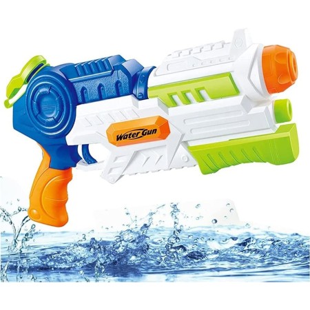 Pistol cu Apa pentru Copii, Rezervor, Pentru Piscina/Plaja, Flippy, 6ani+, Albastru/Multicolor, 1000ML