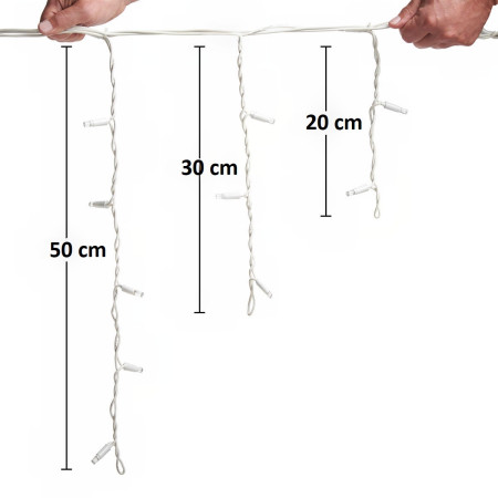 Instalatie Craciun Premium, IP65, Exterior, 225 m, Led-uri ,Franjuri, Turturi, Alb rece, Flash, Alimentator, Interconectabila, Fir Alb Cauciucat, 220v, Flippy