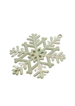 Ornament brad de Craciun, Perlat, in forma de Fulg de nea, 8 cm x 8 cm, Plastic, Flippy