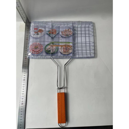 Gratar pentru Peste si Carne, Flippy, Suprafata Utila 32x19 cm, Otel Inoxidabil, cu Maner, Portabil, Argintiu