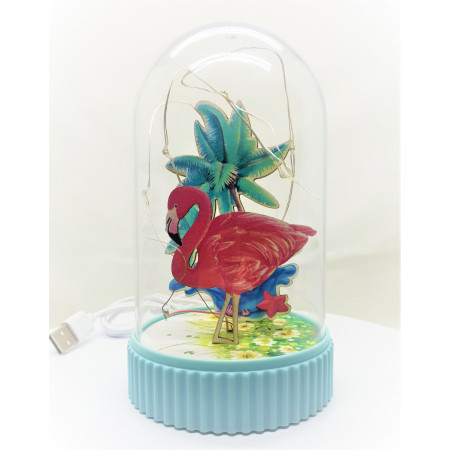 Decoratiune Luminoasa  Glob cu USB Model Flamingo 14.5 cm Multicolor