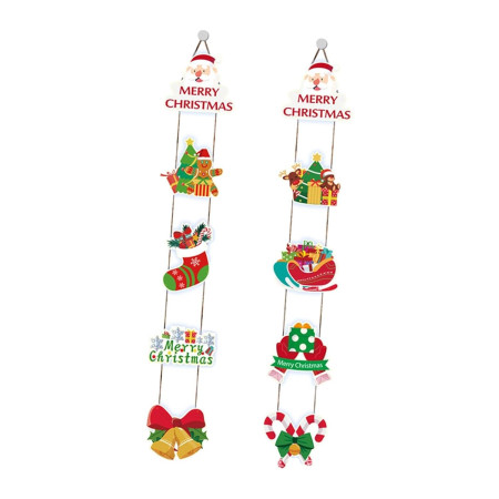 Set 2 Decoratiuni de Craciun, Flippy, de Agatat, pentru Usa, Sfoara Inclusa, 21 cm/28 cm, din Hartie 350g, Multicolor