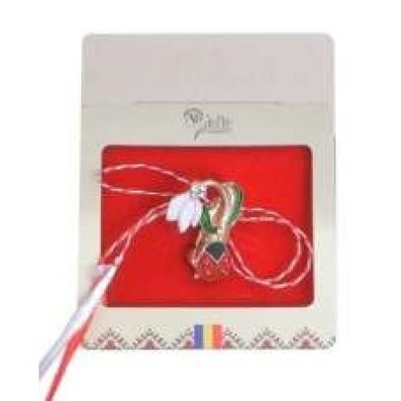 Martisor Brosa V26 Ghiocel cu Piatra si Buburuza 5.5cm x 7cm