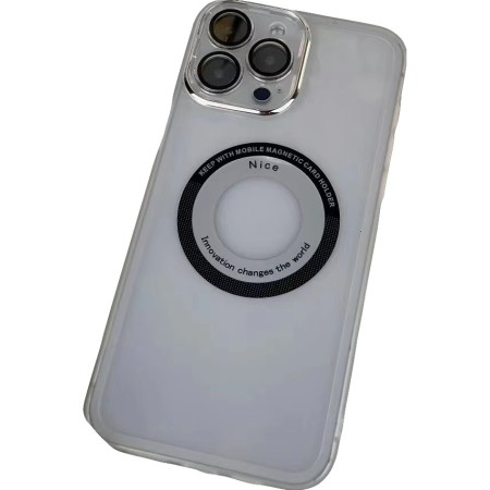 Husa protectie MagSafe TPU, Flippy, pentru iPhone 14 Pro Max, cu decupaj logo, Folie Sticla Camera, Transparent