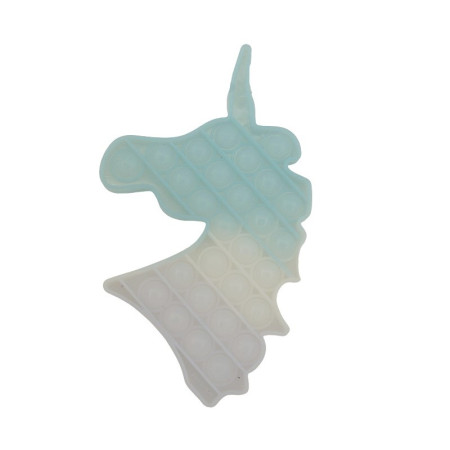 Jucarie antistres din silicon, Pop it Now and Flip It, Unicorn, Transparent