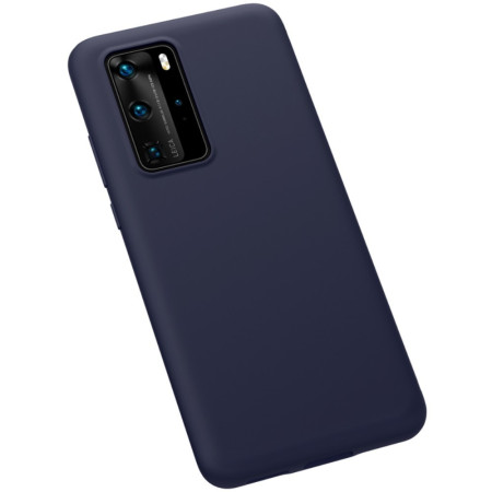 Husa protectie compatibila cu Huawei P40 Pro Liquid Silicone Case Albastru inchis