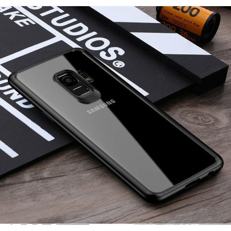 Husa Samsung Galaxy S9 Plus Tpu Transparent cu margini colorate negru