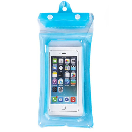 Husa subacvatica Zip Waterproof Flippy, Snowproof, Universala, Impermeabila, cu Snur, pentru telefon sau documente, Bleu