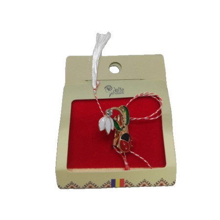 Martisor Brosa V22 Ghiocel mic - Buburuza 5.5cm x 7cm