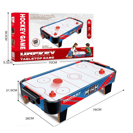 Masa Air Hockey Graffiti cu Picioare Scurte, Flippy, PVC, 2 Pucuri, Tabela Scor, 2 Impingatoare, 76x38x21.5 cm, Albastru